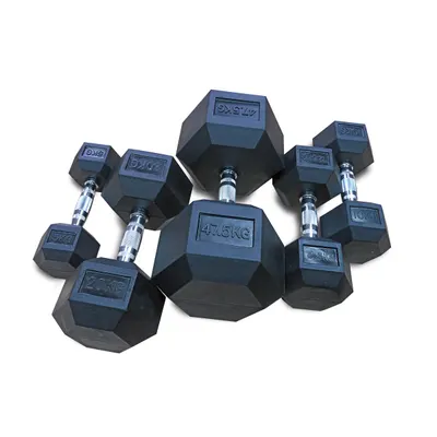 Haltere antrenament de forță Hantla Hexagonală Black