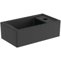 Lavoar suspendat negru mat 37 cm, dreptunghiular, orificiu baterie dreapta, Ideal Standard Tempo