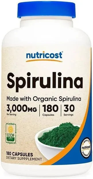 Spirulina, 3000 mg, 180 capsule, Nutricost