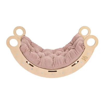 Leagăn roz/în culoare naturală din lemn de pin 39x75x38 cm Montessori – Meowbaby