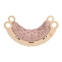 Leagăn roz/în culoare naturală din lemn de pin 39x75x38 cm Montessori – Meowbaby