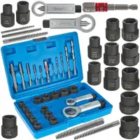 Set extractoare Geko - Pentru șuruburi, piulițe și știfturi rupte, 26 piese