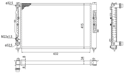 Radiator apa racire motor (transmisie manuala) SKODA SUPERB I; VW PASSAT 1.8-4.0 intre 1993-2008