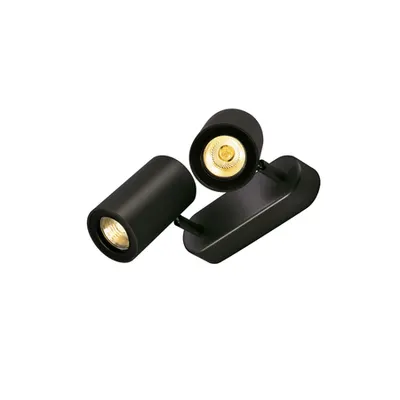 Corp iluminat TAVAN, ENOLA B de perete Luminita GU10, perete negru sI Plafon lumina, la fata locului, cu Doua capete, QPAR51, negru, max. 100W