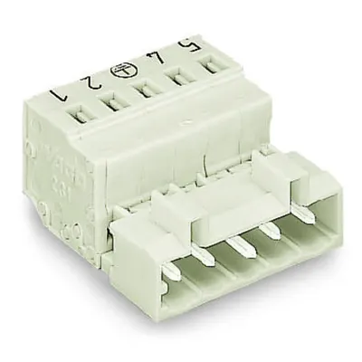 1-conductor male connector; 100% protected against mismating; Preceding ground contact; direct marking; 2.5 mm²; Pin spacing 5 mm; 4-pole; 2,50 mm²; light gray