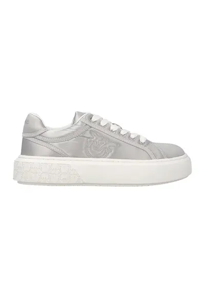 Pantofi sport din material textil cu logo cusut - Argintiu