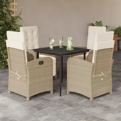 Gossi set mobilier de gradina cu perne, 5 piese, bej, poliratan