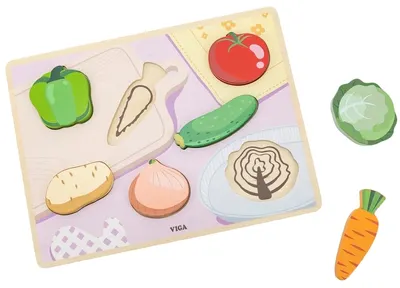 Puzzle în relief Viga Toys - Legume