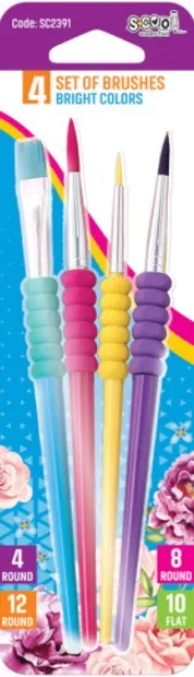 Set pensule de vopsea S. Cool - Soft Grip, 4 buc