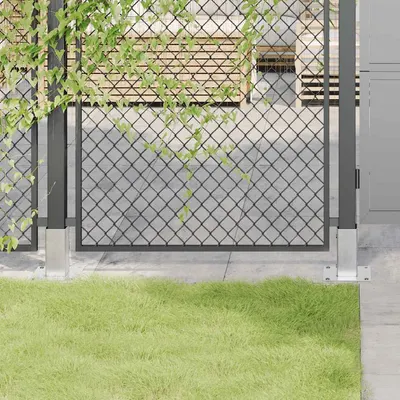 Gossi baze stalp patrate 4 buc argintiu 71x71 mm otel galvanizat