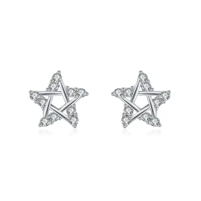 Cercei argint 925, JW1829, model stelute, placati cu rodiu