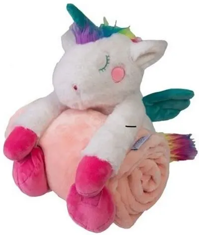 Pătură pentru bebeluși Baby Matex - Carol cu Unicorni, 80 x 100 cm, roz