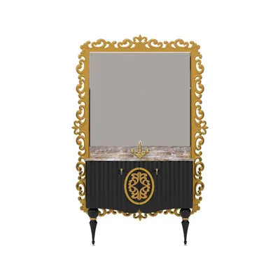 Set mobilier baie Pierre Cardin Hagia Sofia 3 piese negru 145 cm