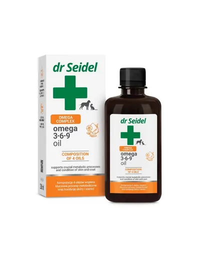 Ulei Omega 3-6-9 câini pisici DR SEIDEL 250 ml imunitate și piele sănătoasă