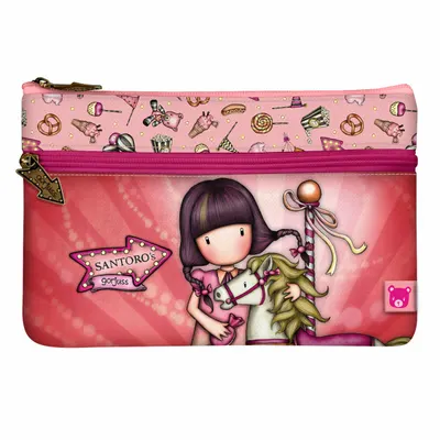 Etui școlar, Olaf, Gorjuss Carousel, roz