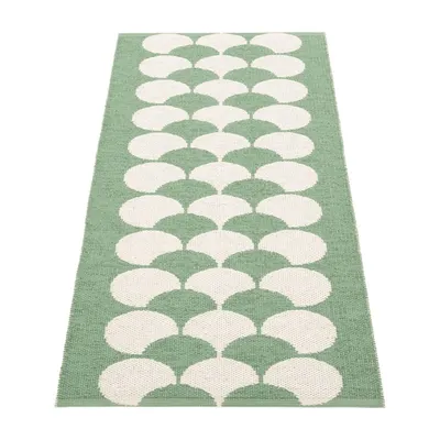 Covor tip traversă pentru interior și exterior verde/crem 70x150 cm Poppy Oregano – Pappelina