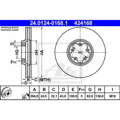 Disc frana ATE 24.0124-0168.1