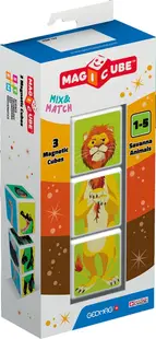 Set de cuburi magnetice Geomag - Animale din savană, 3 piese