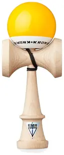 Joc de dexteritate din lemn KROM Kendama - Pop LOL Kendama, galben