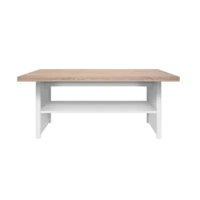 Masuta de cafea TOP MIX, cu raft, alb, 115x55x48 cm