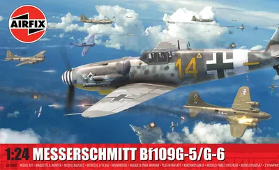 Model de asamblat Airfix Militari: Avioane - Vânător german Messerschmitt Bf109G-5/G-6