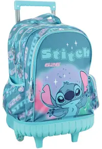Ghiozdan cu roți GIM Stitch - 626, cu bază din plastic
