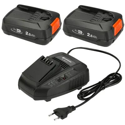 Kit baterii cu incarcator Gardena - P4A 2хPBA 18V/45 + AL1830CV, 18V, 2.5Ah