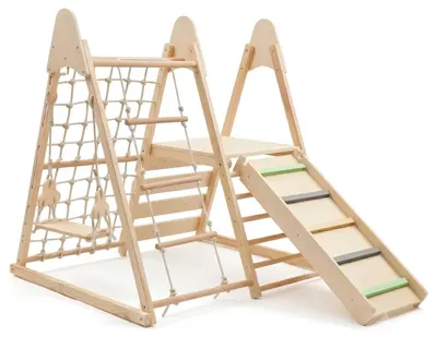 Centru de joacă pentru copii Moni Toys - Little Gym, din lemn