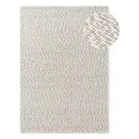 Covor gri deschis/crem țesut manual din lână 140x200 cm Lyon Beans – Elle Decoration