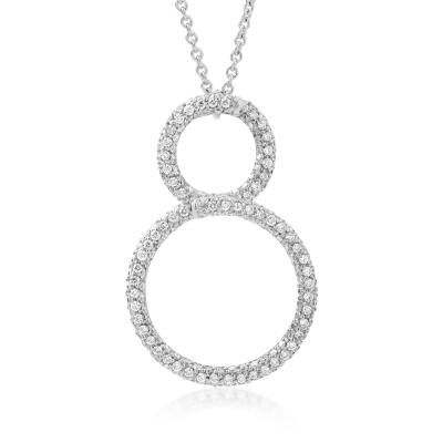 Lant cu pandantiv din aur alb cu diamante de 1.13ct