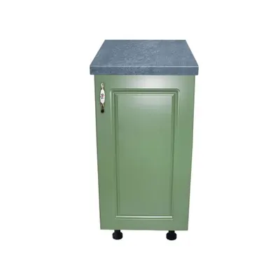 Corp inferior cu 1 Usa Zebra, Alb/MDF Verde si blat Beton 40 x 85 x 60