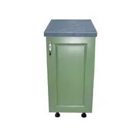 Corp inferior cu 1 Usa Zebra, Alb/MDF Verde si blat Beton 40 x 85 x 60