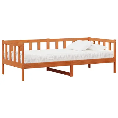 vidaXL Pat de zi cu headboard Culoare ceară maro și alb 90 x 200 cm