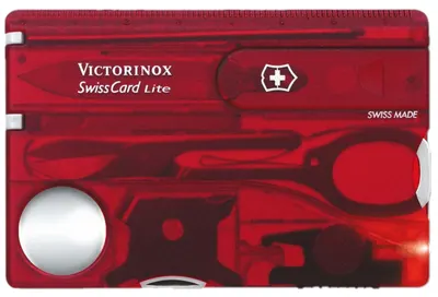 Cuțit de buzunar elvețian Victorinox - SwissCard Lite, 13 functii, rosu