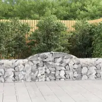 vidaXL Coșuri gabion arcuite, 15 buc., 300x30x60/80cm, fier galvanizat