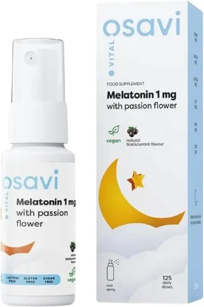 Melatonin with Passion Flower Spray oral, coacăze negre, 25 ml, Osavi