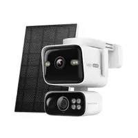 Kit camera supraveghere exterior wireless PT WiFi cu panou solar si lentila duala TP-Link Tapo C675D, 2 x 4K, 2.53 mm + 6 mm, IR/lumina alba 16 m, PIR, detectie AI, 10000mAh, alarma, microfon, difuzor, slot card, auto tracking