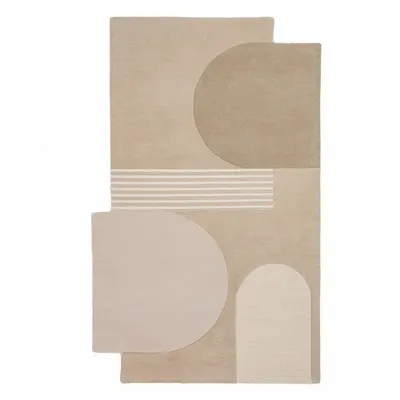 Covor în culoare naturală țesut manual din lână 200x290 cm Lozenge – Flair Rugs