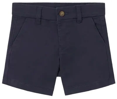 Pantaloni scurți Mayoral - bleumarin, basic, cu nasture și buzunare, 6 luni