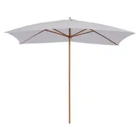 Outsunny Umbrelă de Grădină 2x3m Parasolar Impermeabil din Lemn Lacuit cu Copertină Detașabilă Alb | Aosom Romania