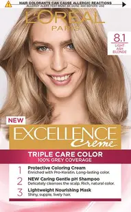 L'Oréal Excellence Vopsea de păr, 8.1 Light Ash Blonde