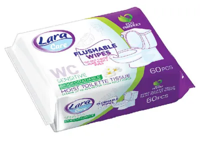 Hârtie igienică umedă Lara Care, 60 buc
