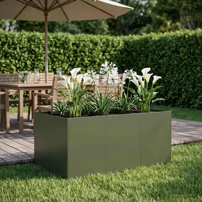 vidaXL Vază pentru Grădină Verde măsliniu 120 x 80 x 60 cm
