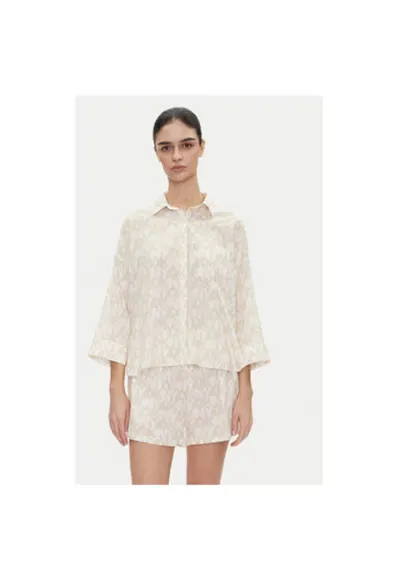 Pijama dama YI80048 - Bumbac/Viscoza - Bej