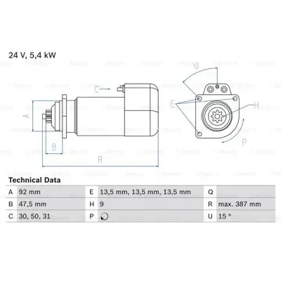 Starter BOSCH 0 986 011 570