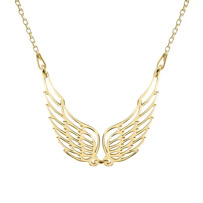 Angela - Colier personalizat doua aripi ingeras din argint 925 placat cu aur galben 24K