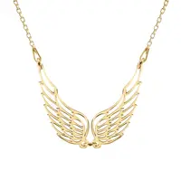 Angela - Colier personalizat doua aripi ingeras din argint 925 placat cu aur galben 24K