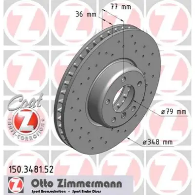 Disc frana ZIMMERMANN 150.3481.52