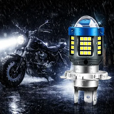 Bec Led H4 MOTO cu doua faze 3030 cu 61 LED SMD temperatura 6000k putere 160W 15000 lm