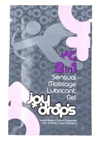 Gel masaj lubrifiant, JoyDrops, 2 in 1, 5ml, cu aromă specifică